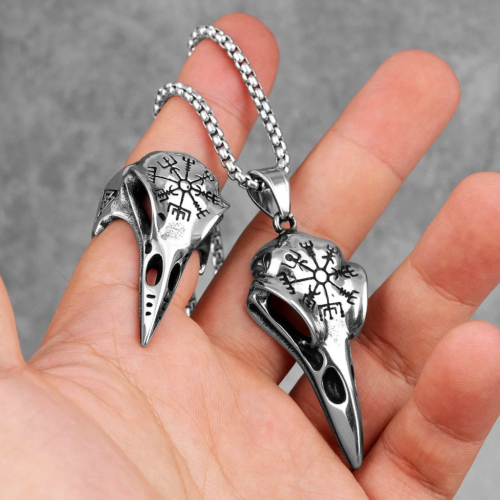 PENDRA Nordic Mythology Crow Steel Ring