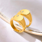 Star Signet North Star Pinky Ring, Gold Color Ring For Women Men Dainty Ring, Statement Ring, Stacking Rings