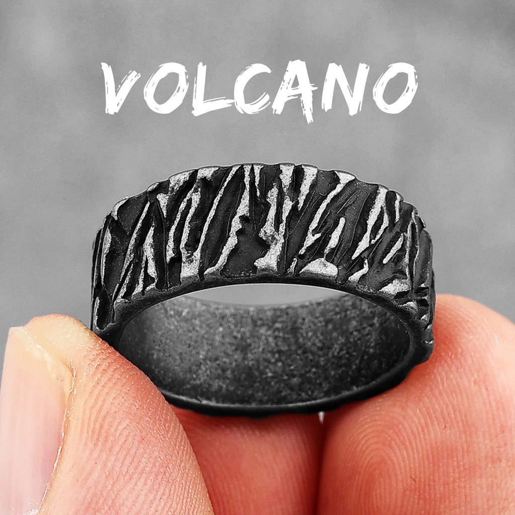 PENDRA Volcano Charm Boyfriend Steel Ring