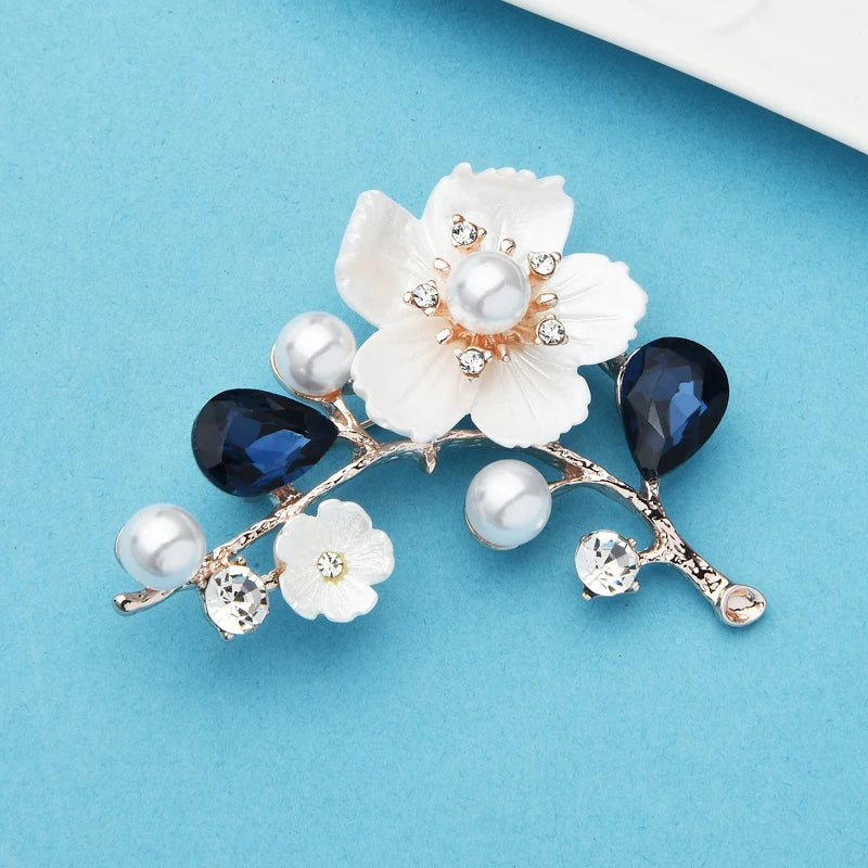 PENDRA Blossom Shell Plum Blossom Flower Brooch