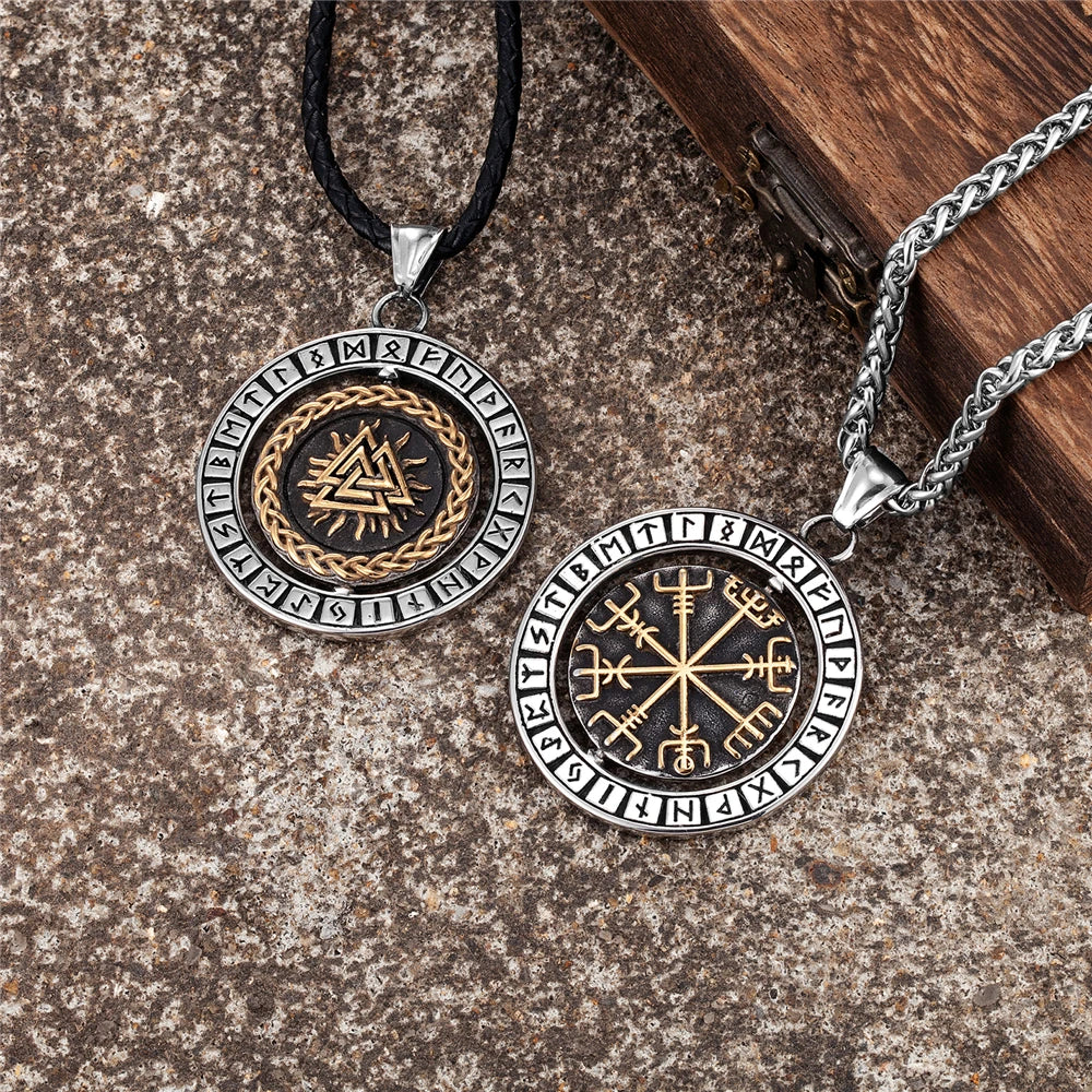 PENDRA Rune Compass Viking Necklace