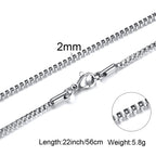 1/2/3mm Box Chain Necklaces for Men Women,Delicate Square Stainless Steel Chains Links Collars,Jewelry Gift 18To24 Inch