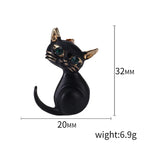 PENDRA Noircat Black Enamel Cat Brooch