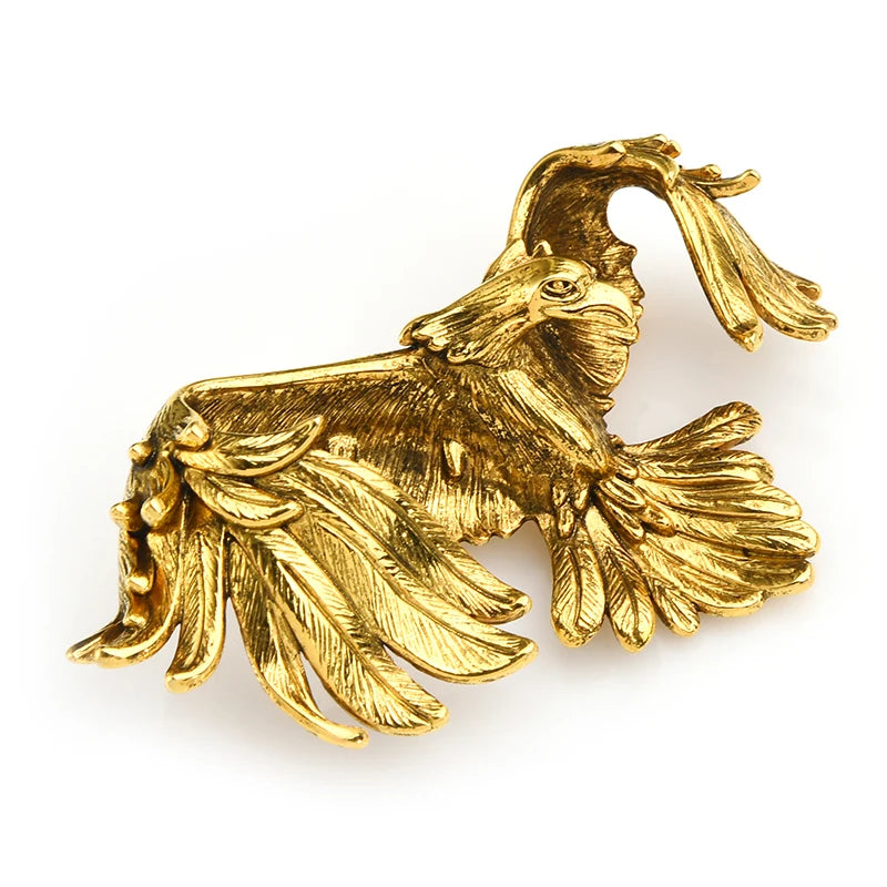Wuli&baby Vintage Flying Eagle Brooches For Women Unisex Charming Strength Freedom Bird Party Casual Brooch Pins Gifts