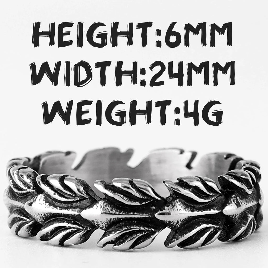 PENDRA Lucky Olive Branch Steel Ring