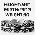 PENDRA Lucky Olive Branch Steel Ring