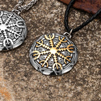 PENDRA Viking Trident Gold Steel Necklace