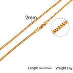 1/2/3mm Box Chain Necklaces for Men Women,Delicate Square Stainless Steel Chains Links Collars,Jewelry Gift 18To24 Inch