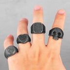 PENDRA Black Spot Geometry Ring