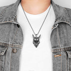 Fallen Angel Lucifer Cross Stainless Steel Men Necklaces Pendant Chain Punk for Boyfriend Male Jewelry Creativity Gift Wholesale
