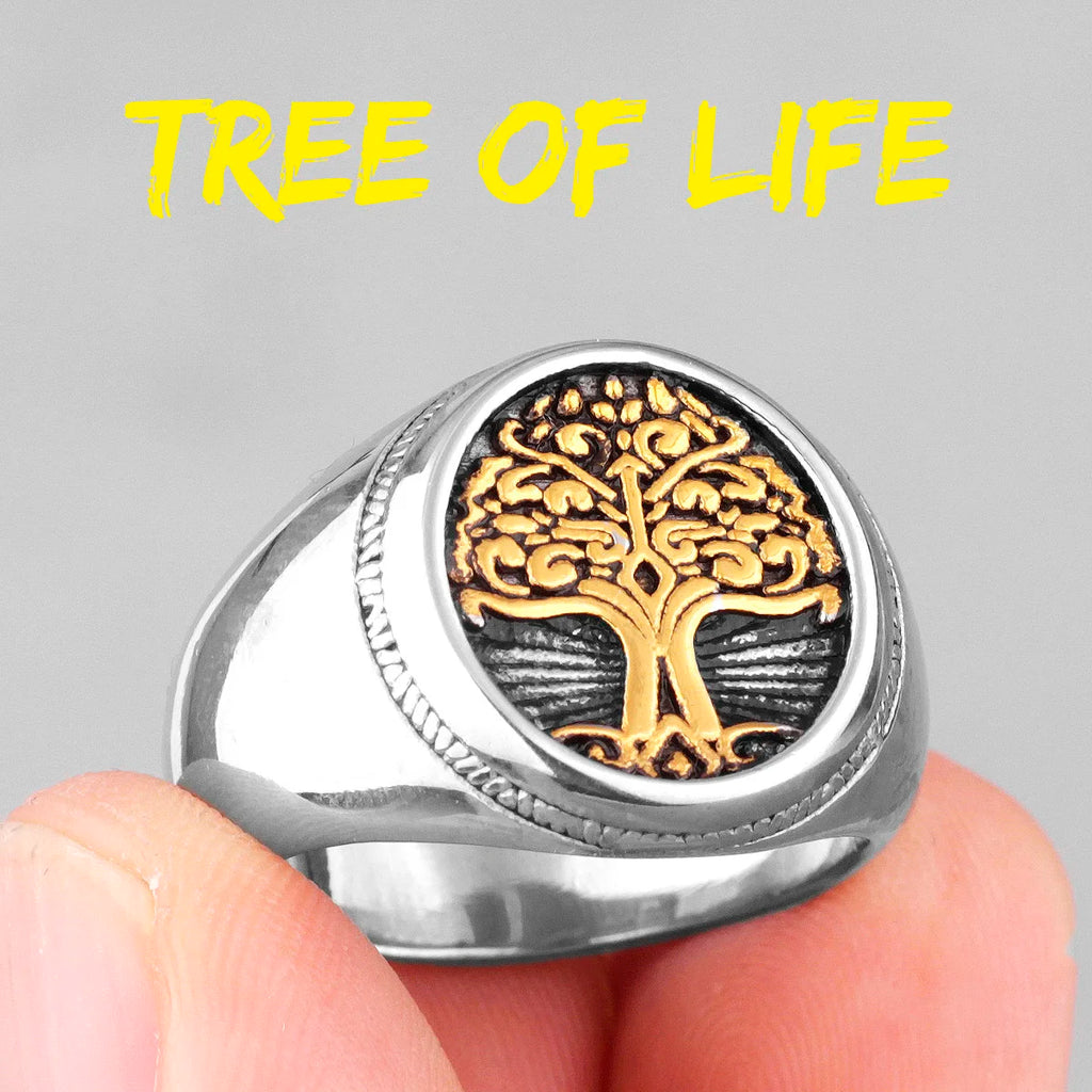 PENDRA Tree Life Nordic Steel Ring