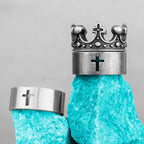 PENDRA Cross Crown Boyfriend Steel Ring