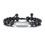 Men Urn Bracelet, Tiger's Eye and Lave Stone Bracelets Stash Capsule, Urns Jewelry for Ashes Cremation Brazalets