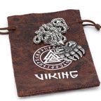 PENDRA Bear Claw Rune Steel Necklace