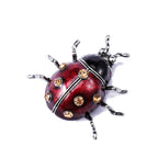 PENDRA Red Enamel Beetle Brooch