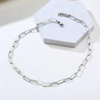 PENDRA Paper Clip Rectangle Pendant Necklace
