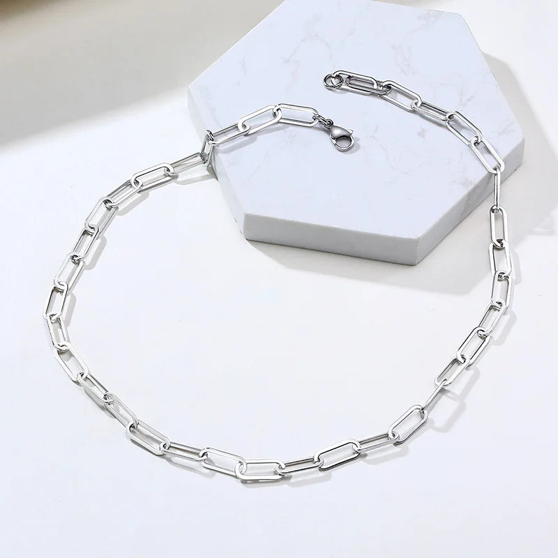 PENDRA Paper Clip Rectangle Pendant Necklace