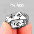 Polaris Star Flower Stainless Steel Mens Rings Simple Trendy Retro for Male Boyfriend Biker Jewelry Creativity Gift Wholesale