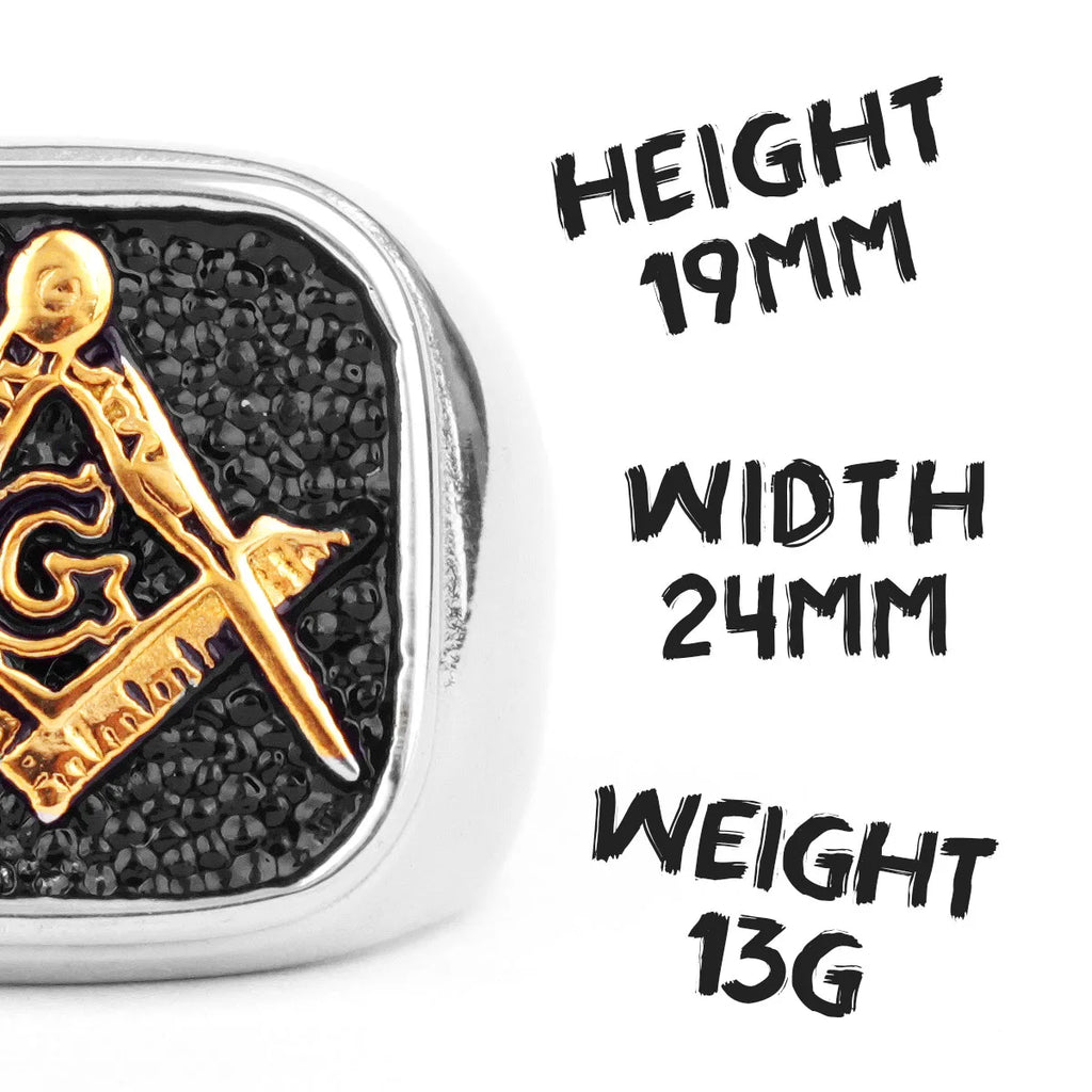 PENDRA Freemason Symbol Charm Ring