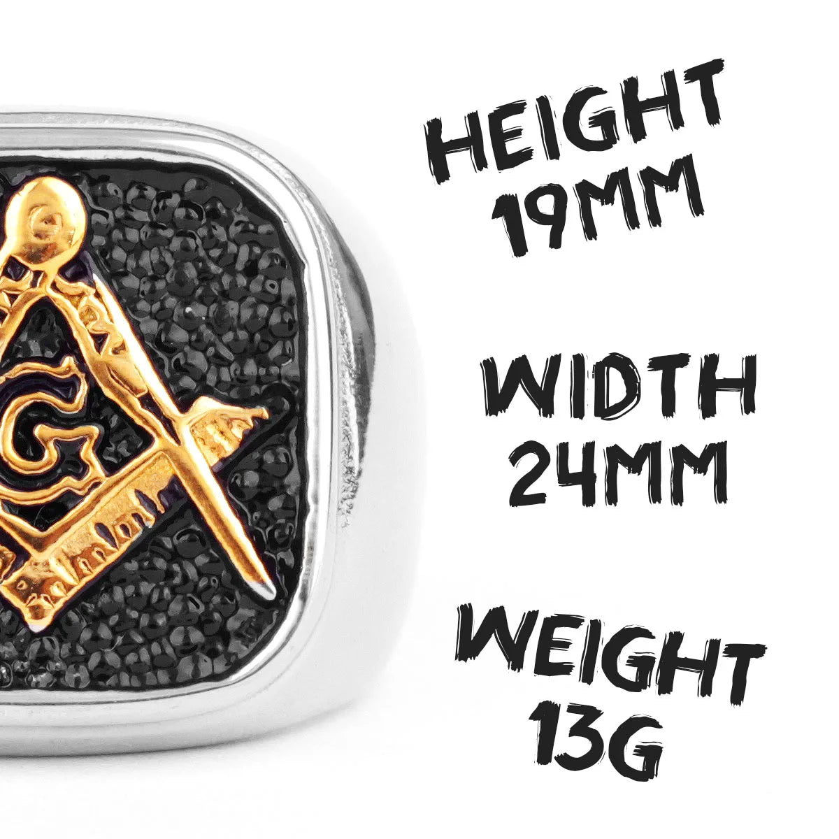 PENDRA Freemason Symbol Charm Ring