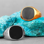 PENDRA Oval Golden Boyfriend Steel Ring