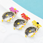 PENDRA Meadow Hedgehog Enamel Animal Brooch