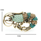 PENDRA Spark Shrimp Rhinestone Animal Brooch