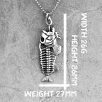 PENDRA Piranha Fish Bones Steel Necklace