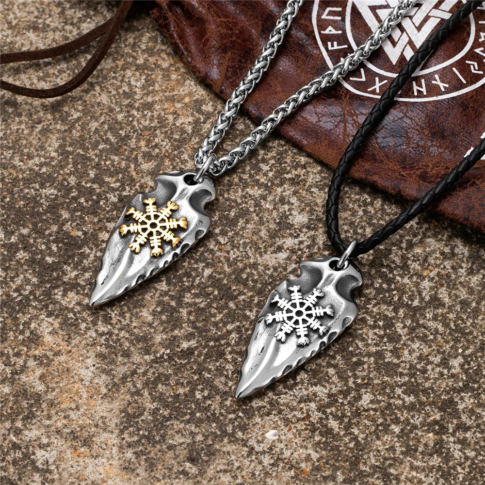 PENDRA Viking Trident Gold Necklace