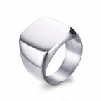 Men Pinky Signet Ring Ornate Stainless Steel Band Male Jewelry