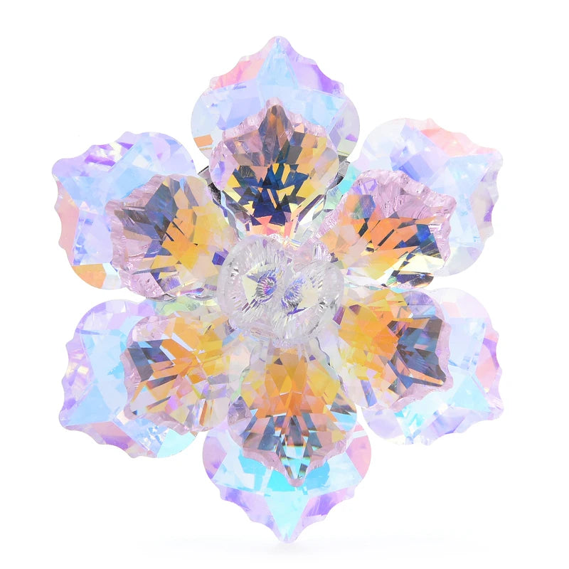 PENDRA Prism 14-Color Shining Glass Flower Brooch