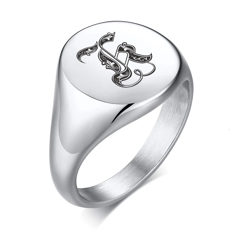 TRULY NOBLE ROYALTY PINKY RING NGRAVED SIGNET RING WITH PERSONALIZED SIGNATURE RING FOR STYLISH GENTLEMEN JEWELRY