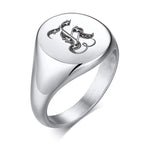 TRULY NOBLE ROYALTY PINKY RING NGRAVED SIGNET RING WITH PERSONALIZED SIGNATURE RING FOR STYLISH GENTLEMEN JEWELRY