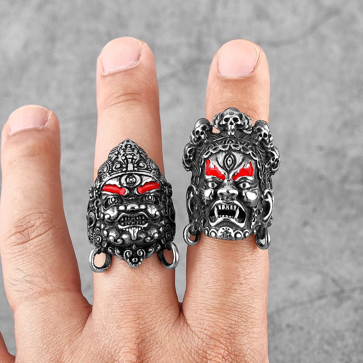PENDRA Tibetan Buddhism Raksha Steel Ring