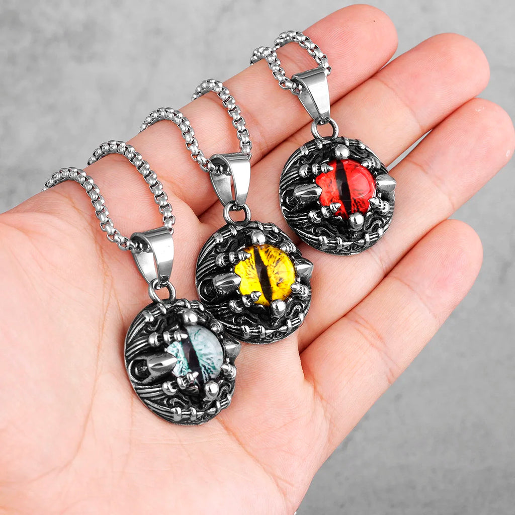 PENDRA Demon Cthulhu Eye Steel Necklace