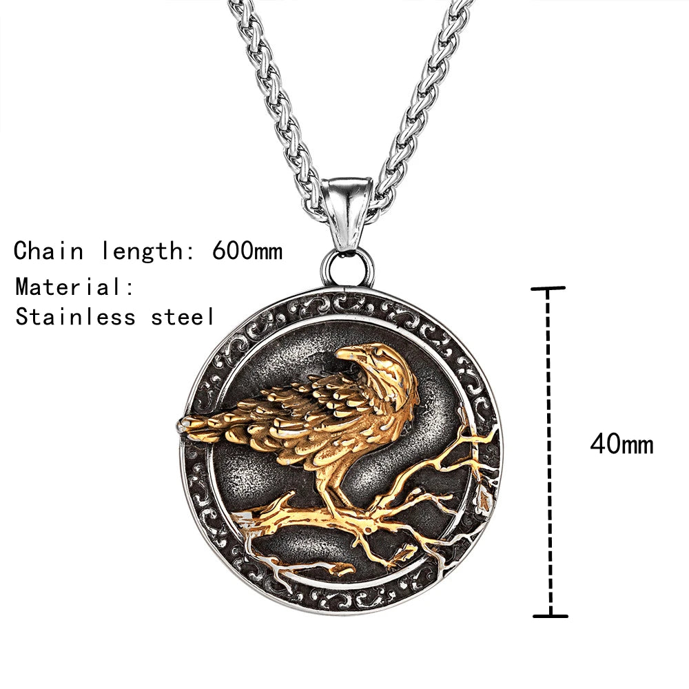 PENDRA Crow Rune Viking Necklace