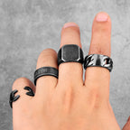 PENDRA Old Weave Cutout Steel Ring