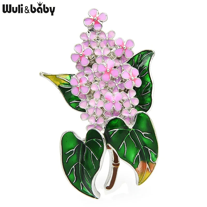 PENDRA Lilacelle Enamel Lilac Flower Brooch