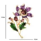 PENDRA Violetta Purple Enamel Flower Brooch