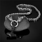 PENDRA Wolf Rune Steel Necklace