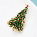 PENDRA Noelisse Rhinestone Enamel Christmas Tree Brooch