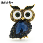 PENDRA Crystal Big Eyes Owl Brooch