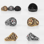 PENDRA Tiger Animal Rap Steel Ring