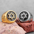 PENDRA Judaism Hexagram Star Steel Ring