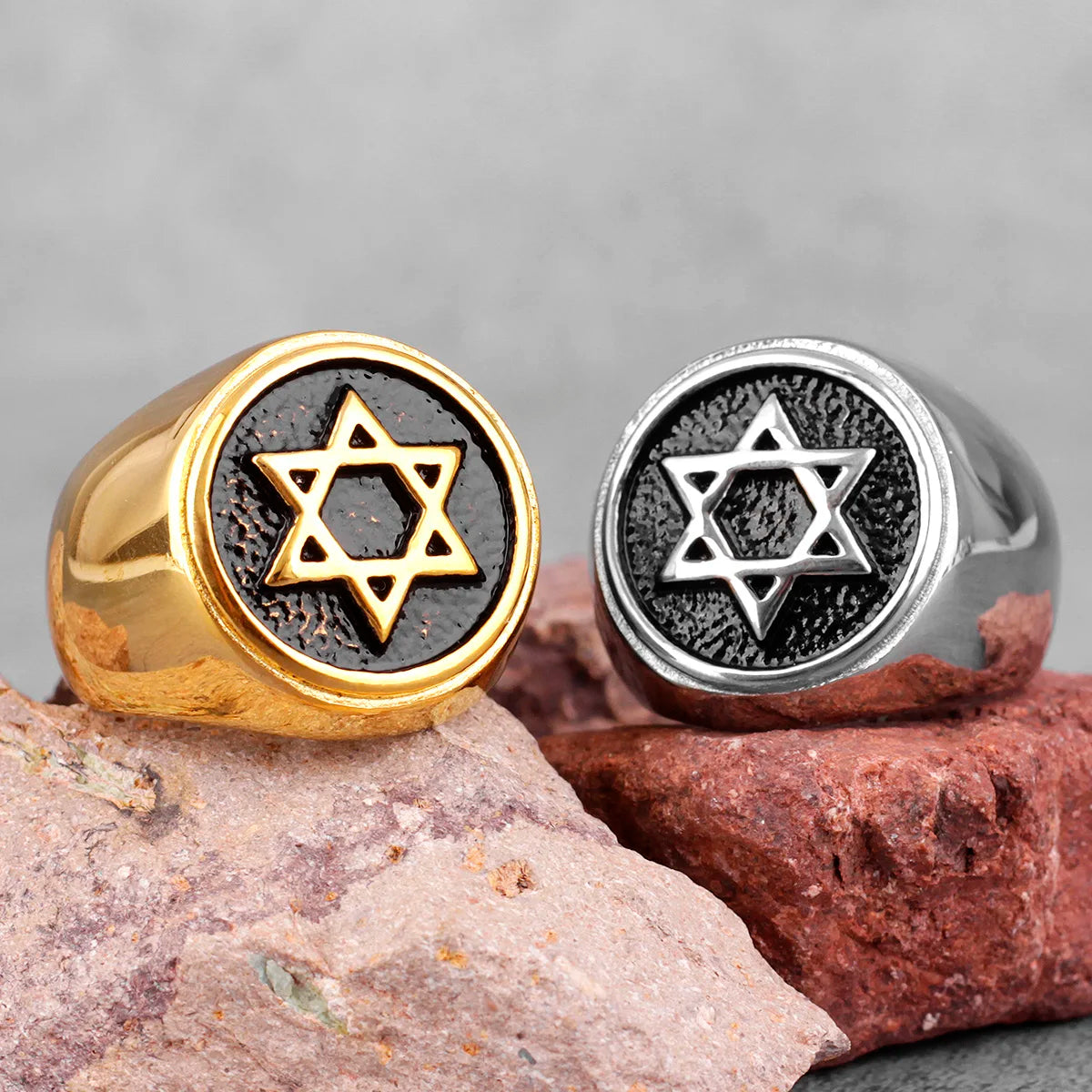 PENDRA Judaism Hexagram Star Steel Ring
