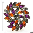 PENDRA Floraspark Big Crystal Flower Brooch