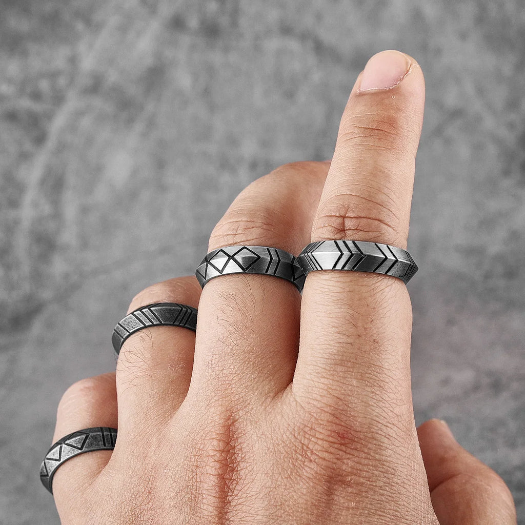 PENDRA Minimalist Stripe Boyfriend Steel Ring