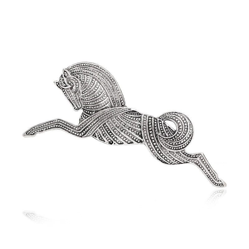PENDRA Gallop Running Horse Metal Brooch