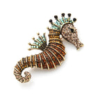 PENDRA Marina Rhinestone Seahorse Brooch