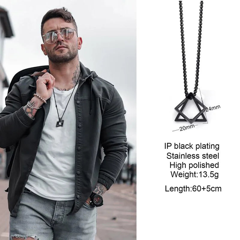 PENDRA Interlocking Triangle Pendant Necklace